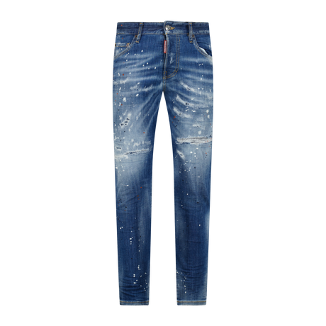 DSquared2 'Skinny Dan ' Paint Splatter Jeans Blue - Boinclo ltd - Outlet Sale Under Retail