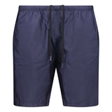 Black Rubber Logo Swim Shorts Navy