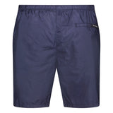 Black Rubber Logo Swim Shorts Navy