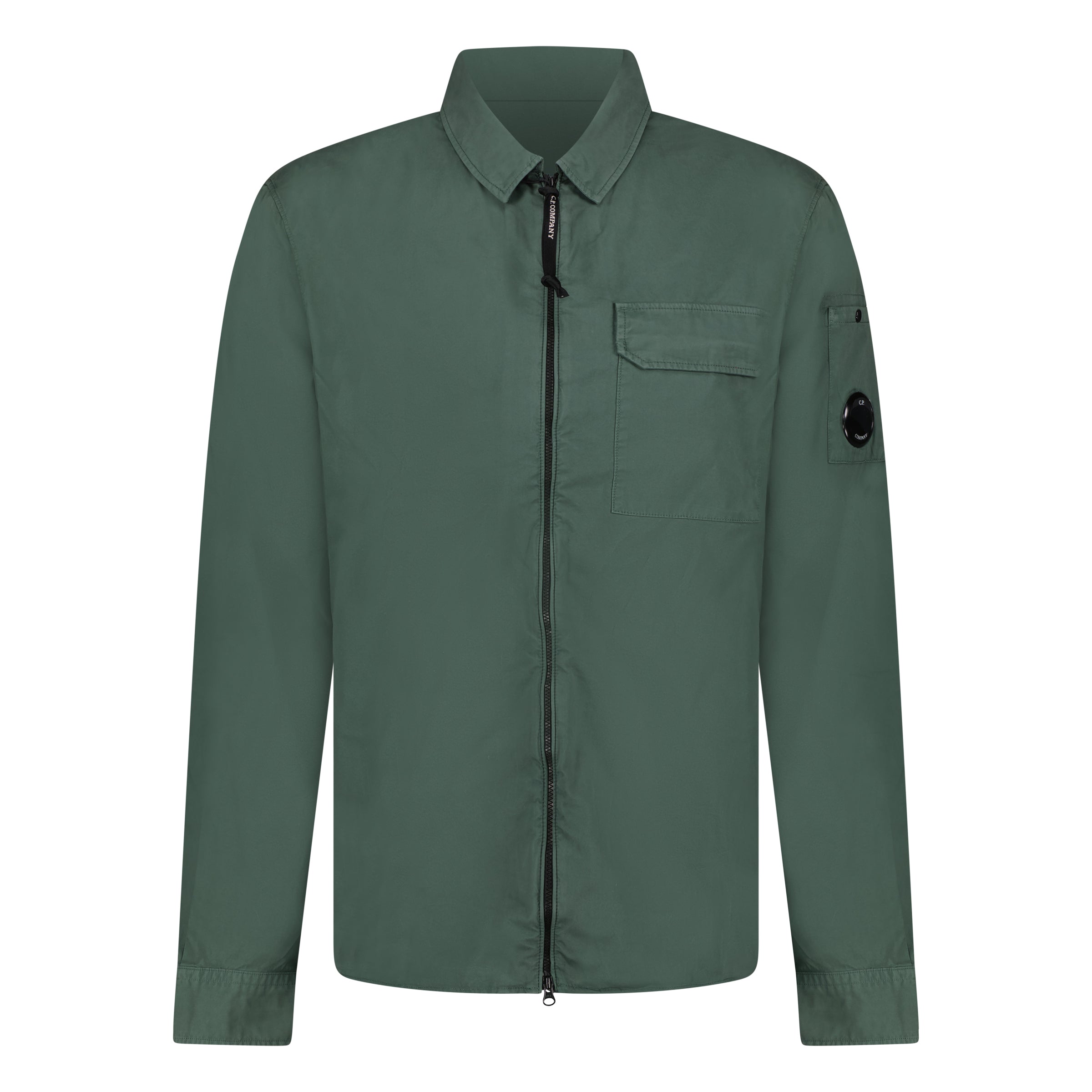 Color variation of Zip 'Gabardine' Overshirt Dark Green