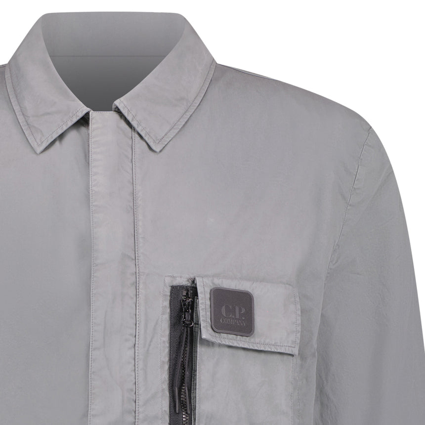 Zip 'Gabardine' Overshirt Grey