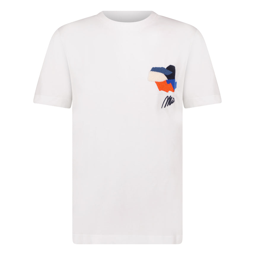 Colour Embroidery Logo T-Shirt White