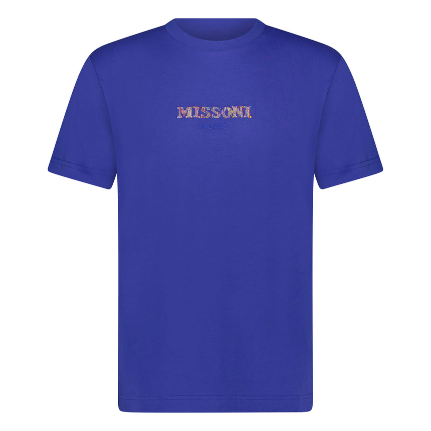 Colour Embroidery Logo T-Shirt Blue