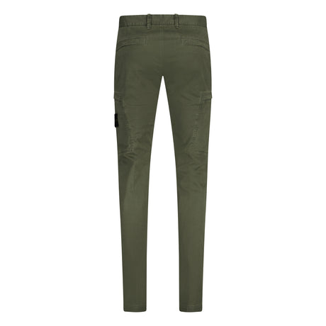 Badge Cotton Cargo Trousers Green