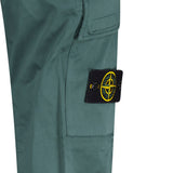 Badge Cargo Cuffed Trousers Green