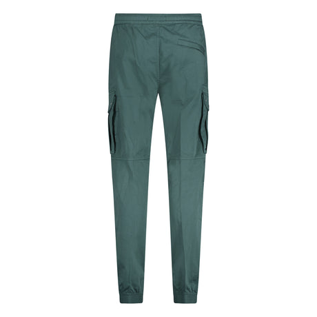 Badge Cargo Cuffed Trousers Green