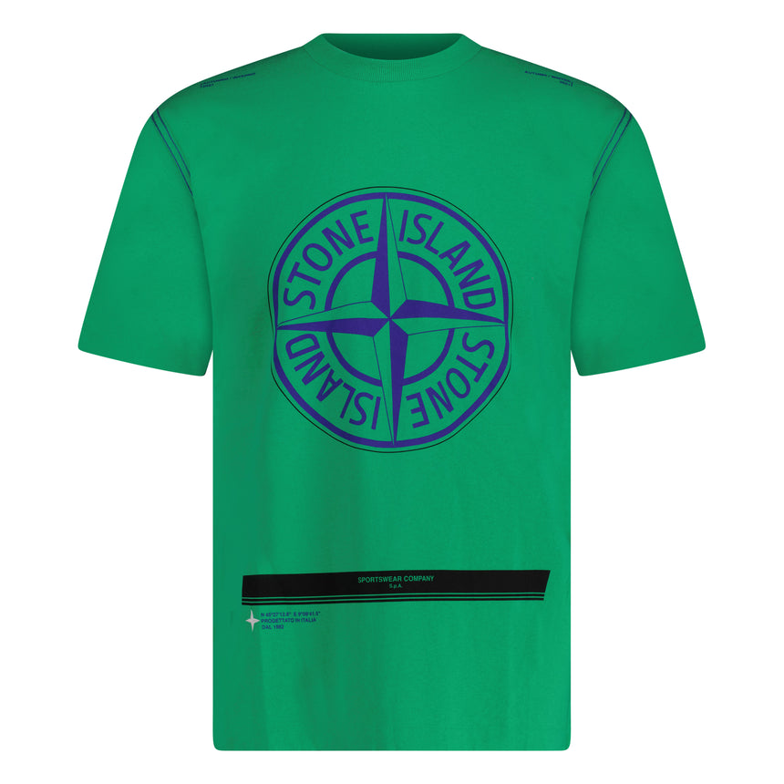 Compass Logo Print T-Shirt Green