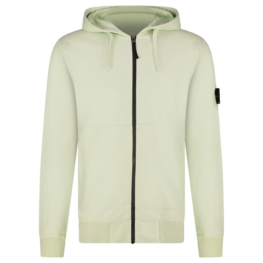 Badge Zip Hooded Sweatshirt Green