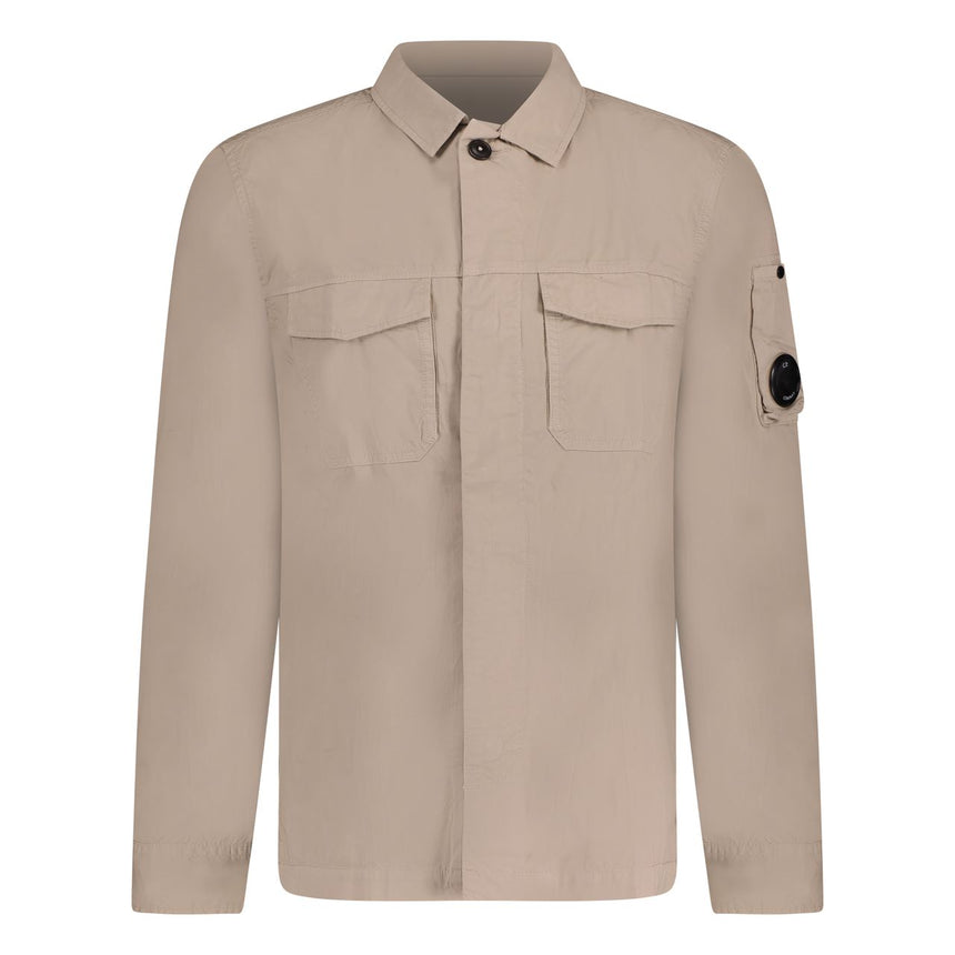 Lens Double Pocket Overshirt Beige