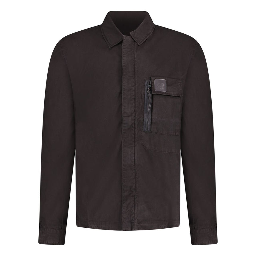 Gabardine Chrome Overshirt Jacket Black