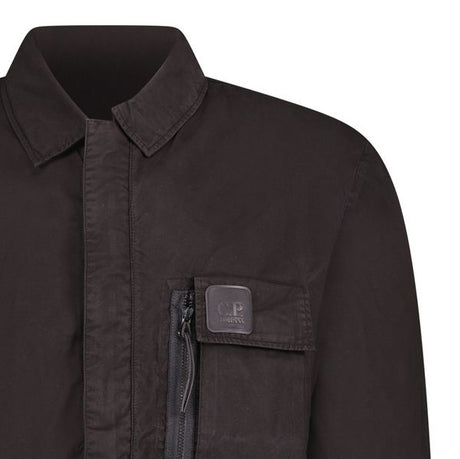 Gabardine Chrome Overshirt Jacket Black