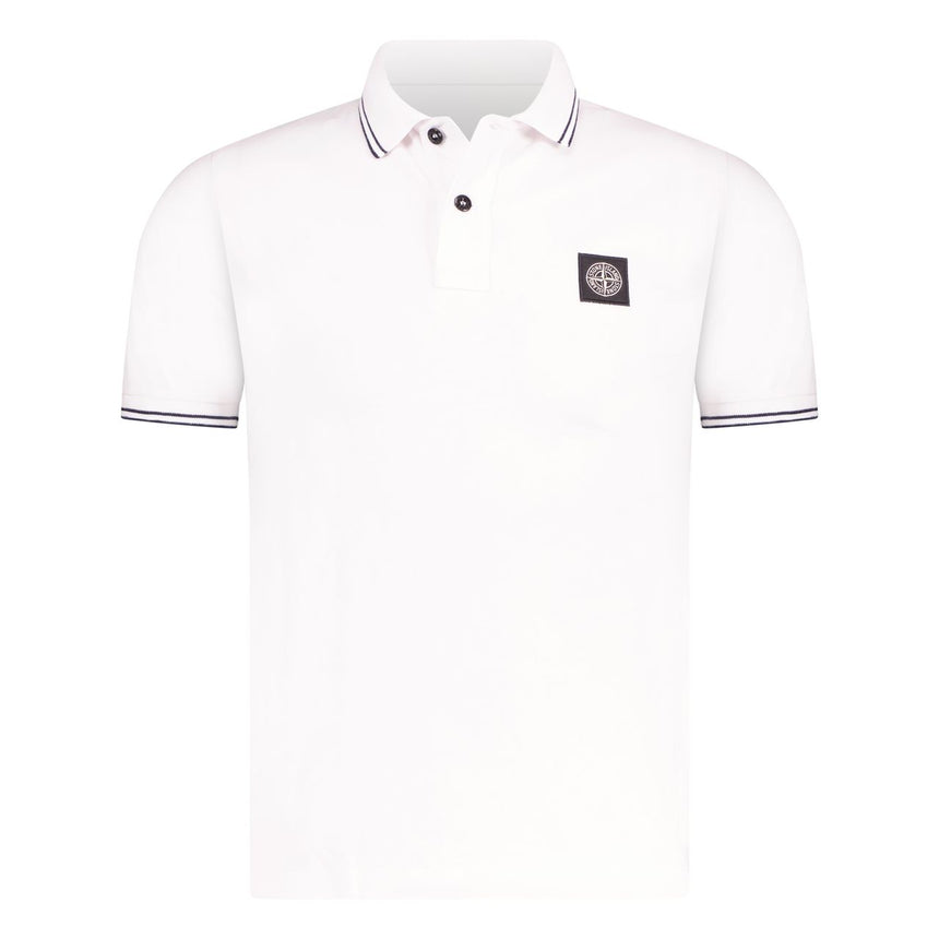 Compass Logo Polo T-Shirt Twin Tip White