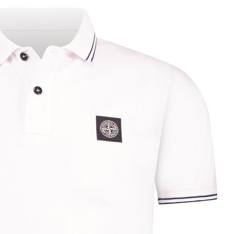 Compass Logo Polo T-Shirt Twin Tip White