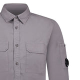 Zip Lens 'Gabardine' Overshirt Grey