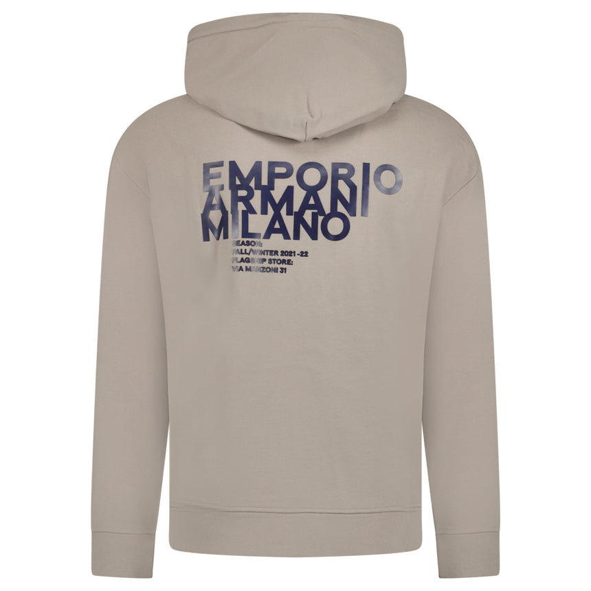 Front & Back Print Hooded Sweatshirt Grey