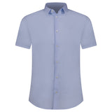 Button-Up Short Sleeve Shirt Light Blue