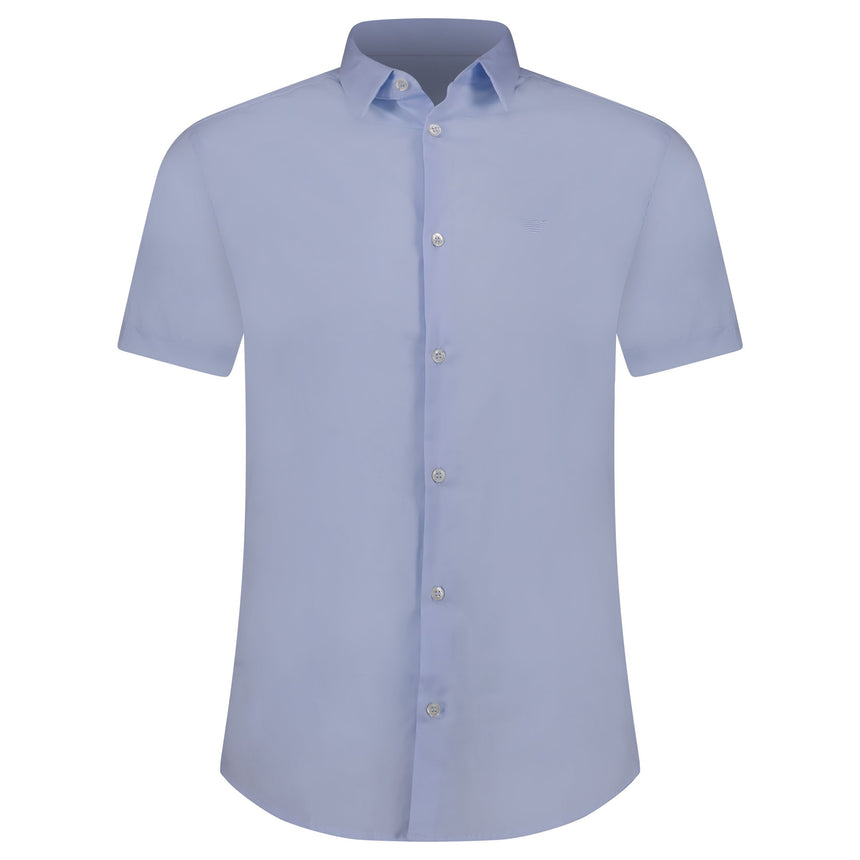 Button-Up Short Sleeve Shirt Light Blue