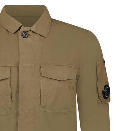 Lens 'Gabardine' Overshirt Dark Beige