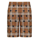 Burberry 'Bradeston' Silk Dark Birch Check Shorts Brown - Boinclo ltd - Outlet Sale Under Retail