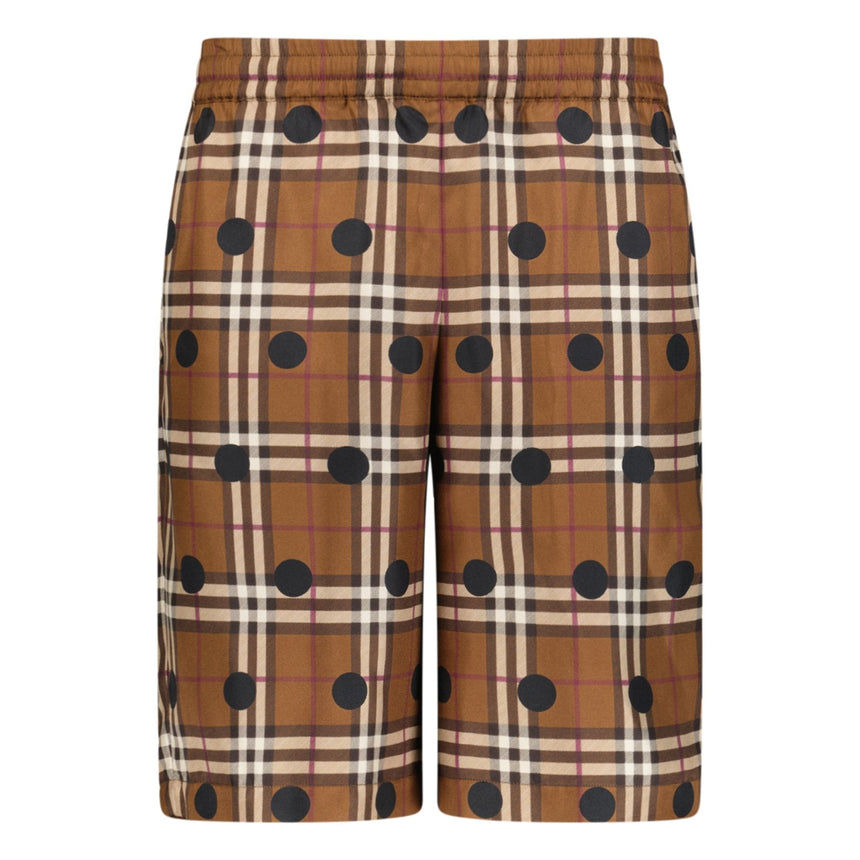 Burberry 'Bradeston' Silk Dark Birch Check Shorts Brown - Boinclo ltd - Outlet Sale Under Retail