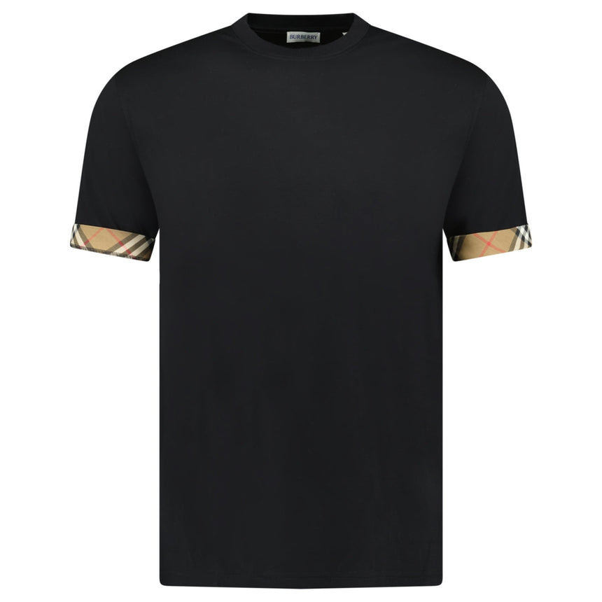 'Ellison' Organic Cotton Check Sleeve Black