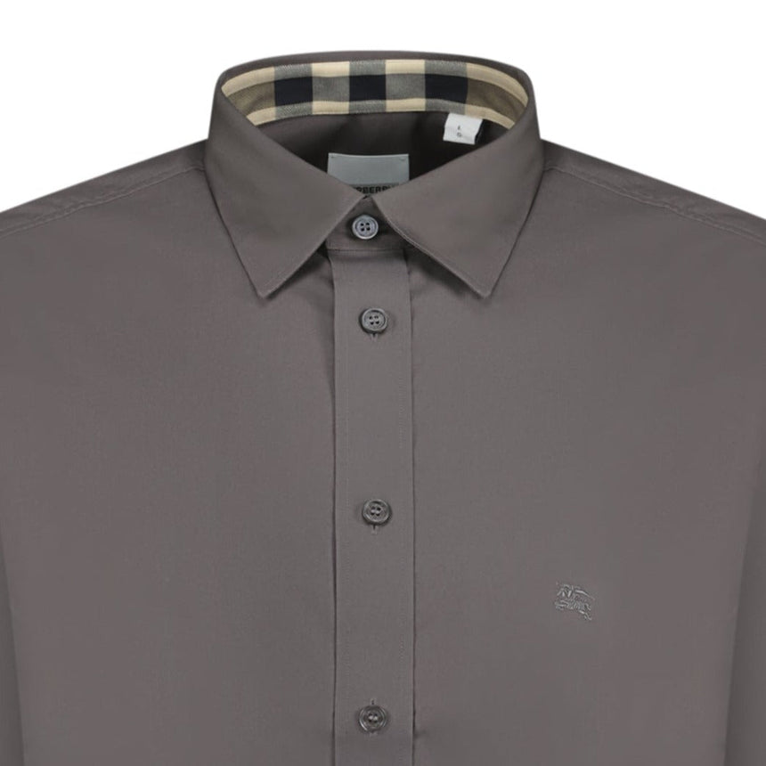 Burberry Classic Check Neck Cambridge Shirt Grey - Boinclo ltd - Outlet Sale Under Retail