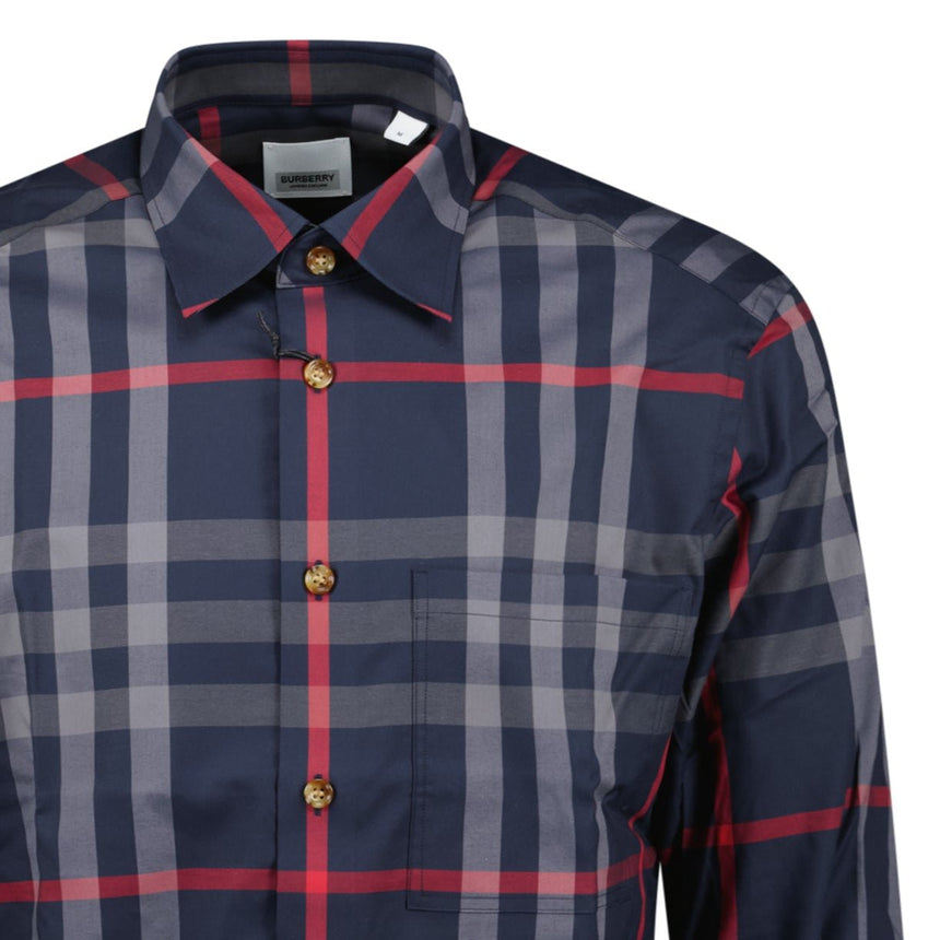 Burberry 'Claverdon' Check Shirt in Navy & Red - Boinclo - Outlet Sale Under Retail