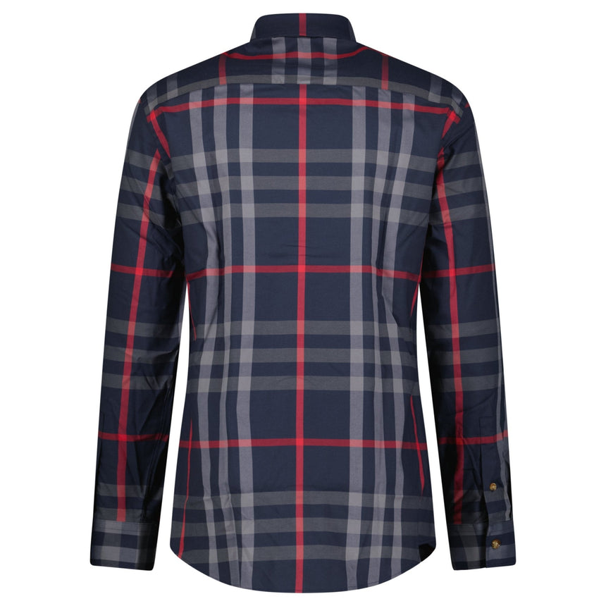 Burberry 'Claverdon' Check Shirt in Navy & Red - Boinclo - Outlet Sale Under Retail