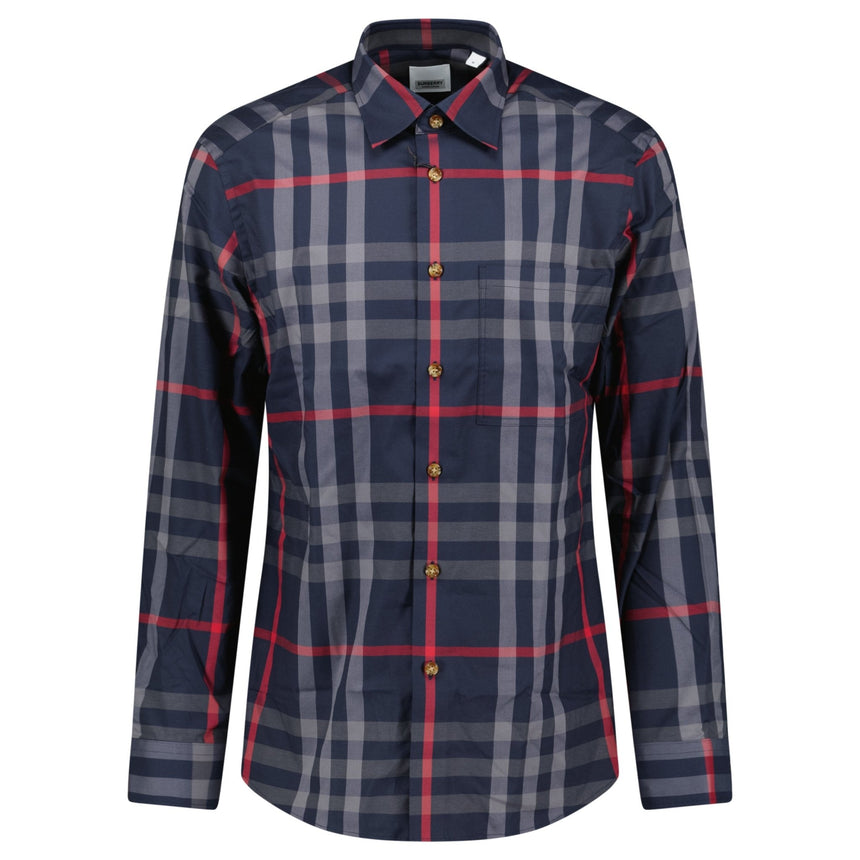 Burberry 'Claverdon' Check Shirt in Navy & Red - Boinclo - Outlet Sale Under Retail