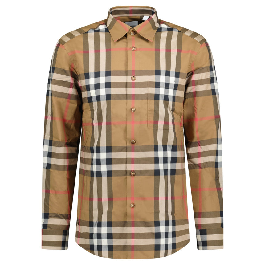 Burberry 'Claverdon' Check Shirt in Taupe Brown - Boinclo - Outlet Sale Under Retail