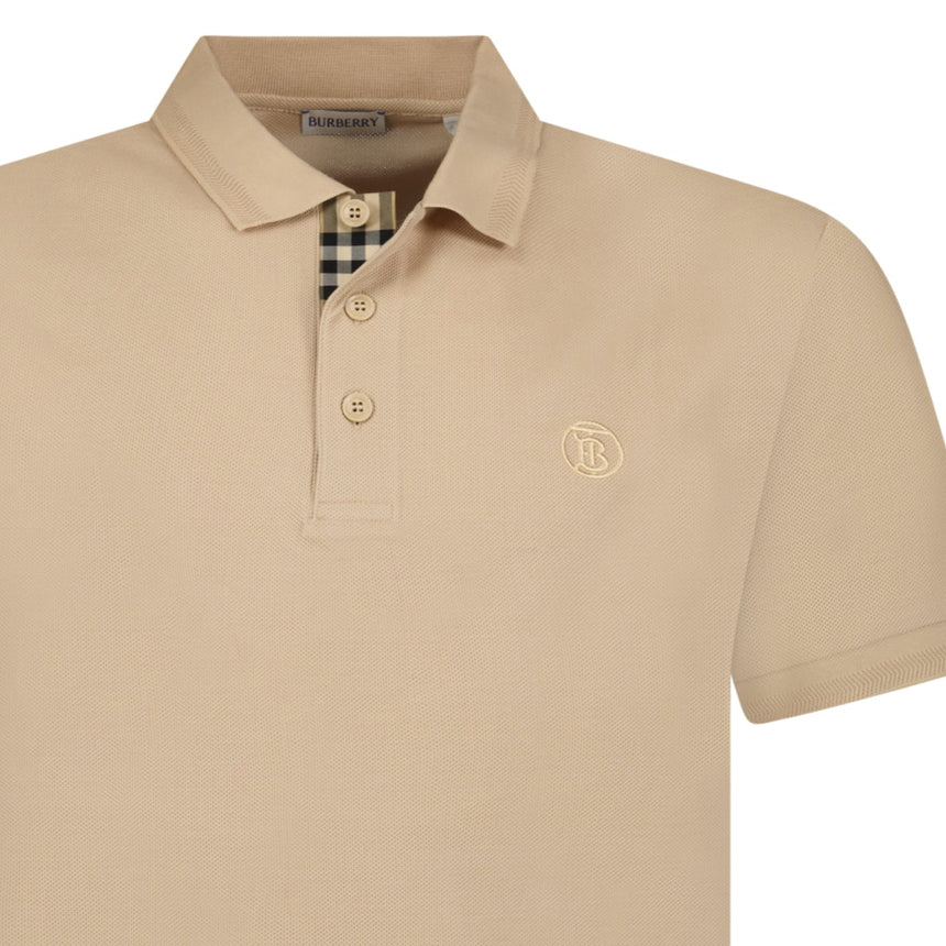 Burberry 'Eddie' TB Check Placket Polo - Shirt Beige - Boinclo - Outlet Sale Under Retail