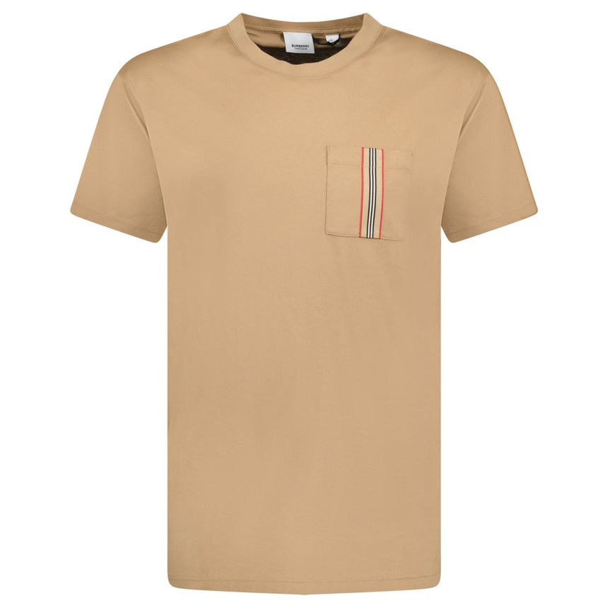 Burberry 'Ellison' Stripe Embroidery T-Shirt Camel Beige - Boinclo - Outlet Sale Under Retail