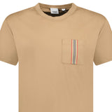 Burberry 'Ellison' Stripe Embroidery T-Shirt Camel Beige - Boinclo - Outlet Sale Under Retail