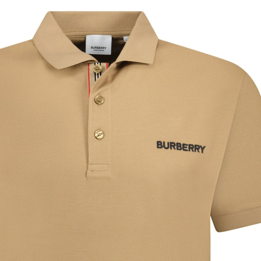 Burberry 'Hartford' Embroidery Logo Check Polo Camel Beige - Boinclo - Outlet Sale Under Retail