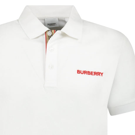 Burberry 'Hartford' Embroidery Logo Check Polo White - Boinclo - Outlet Sale Under Retail