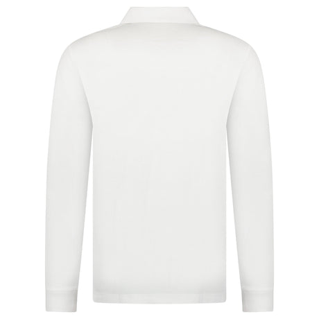 Burberry 'Hartford' Long Sleeved Check Placket Polo - Shirt White - Boinclo - Outlet Sale Under Retail