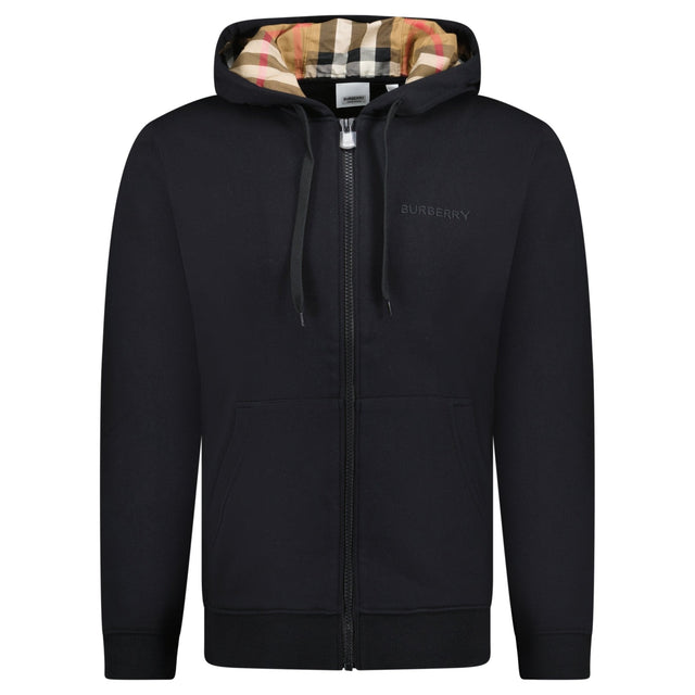 Burberry 'Hove' check Hood Embroidery Logo Hoodie Zip Sweatshirt Black - Boinclo - Outlet Sale Under Retail