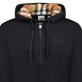 Burberry 'Hove' check Hood Embroidery Logo Hoodie Zip Sweatshirt Black - Boinclo - Outlet Sale Under Retail