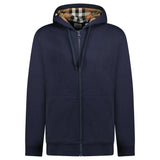 Burberry 'Hove' check Hood Embroidery Logo Hoodie Zip Sweatshirt Navy - Boinclo - Outlet Sale Under Retail