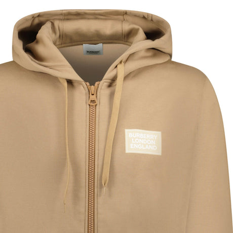 Burberry 'Hove' Logo Hoodie Zip Sweatshirt Camel Beige - Boinclo - Outlet Sale Under Retail