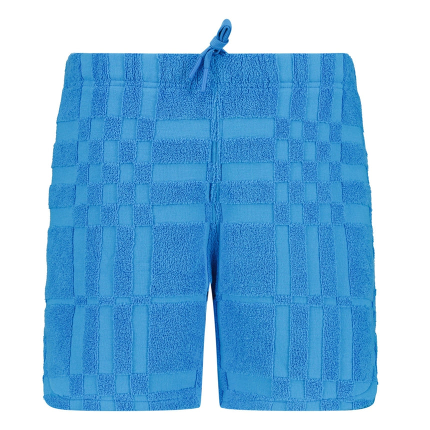 Burberry 'Morden' Check Knit Cotton Terry Shorts Blue - Boinclo ltd - Outlet Sale Under Retail