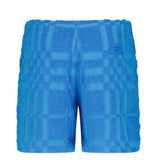 Burberry 'Morden' Check Knit Cotton Terry Shorts Blue - Boinclo - Outlet Sale Under Retail