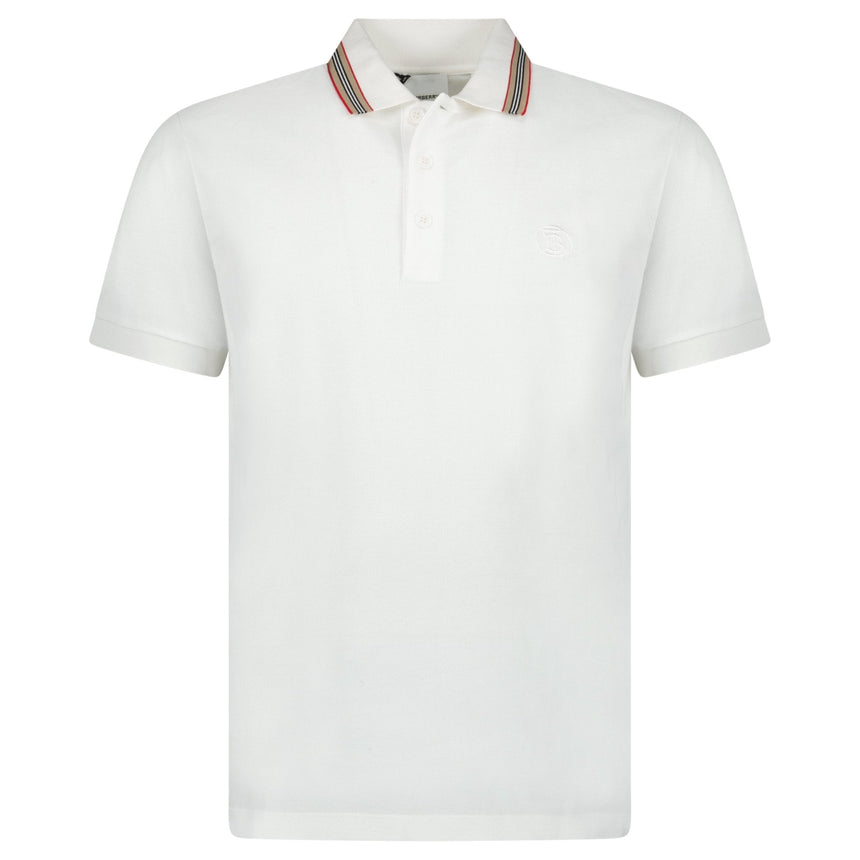 Burberry 'Pierson' TB Collar Polo - Shirt White - Boinclo - Outlet Sale Under Retail