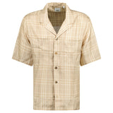 Burberry 'Prestonwood' Silk Button Up Check Shirt Beige - Boinclo - Outlet Sale Under Retail