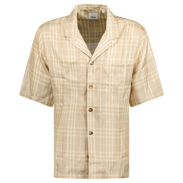 Burberry 'Prestonwood' Silk Button Up Check Shirt Beige - Boinclo - Outlet Sale Under Retail