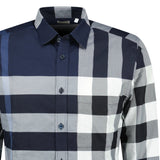 Burberry 'Somerville' Check Shirt in Navy Blue - Boinclo - Outlet Sale Under Retail