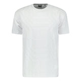 'Willesden' Check Knit Cotton Terry T-Shirt White