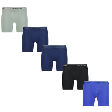 Calvin Klein Microfiber Stretch Boxers Navy x2, Black, Blue & Khaki (5 Pack) - Boinclo ltd - Outlet Sale Under Retail