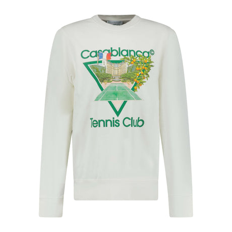 Casablanca 'Tennis Club' Sweatshirt Cream - Boinclo ltd - Outlet Sale Under Retail