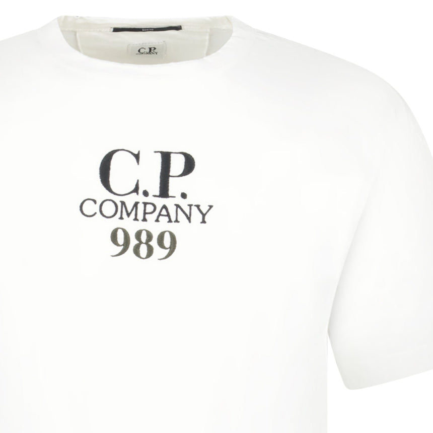 CP Company 20/1 Jersey Boxy Logo T-Shirt White - Boinclo - Outlet Sale Under Retail